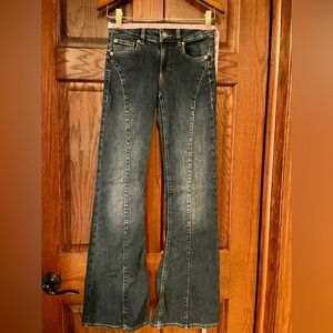 Garage Blue Flare Wide Leg Jeans